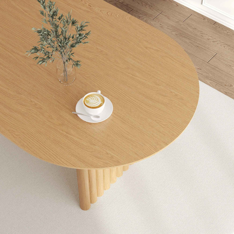 33" Yellow Solid Wood Oval Bar Table