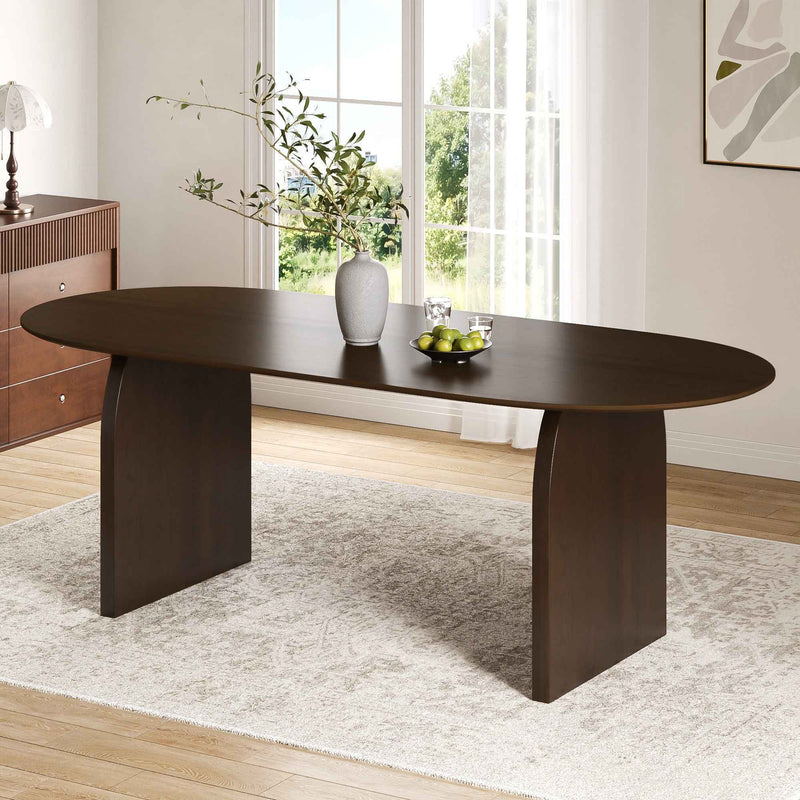 33" Brown Solid Wood Oval Bar Table
