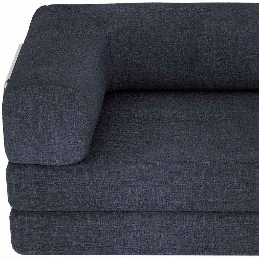 82" Blue Chenille Convertible Futon Sleeper Sofa