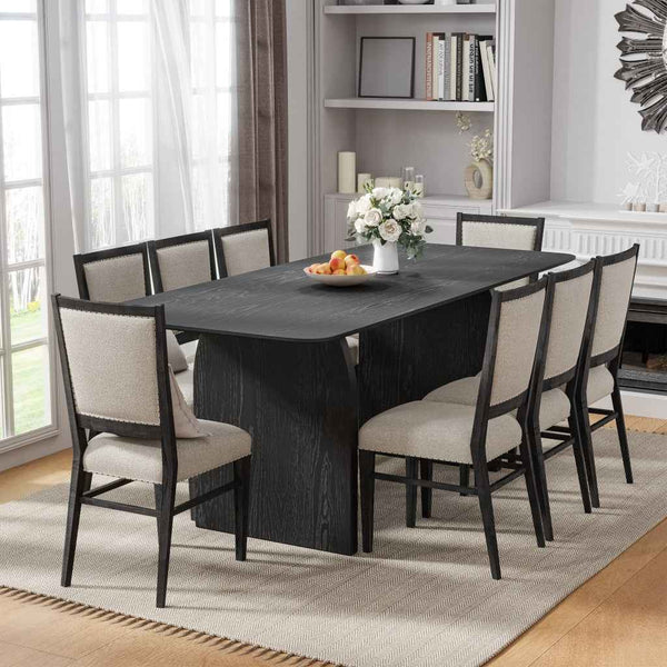 33" Black Solid Wood Rectangular Bar Table