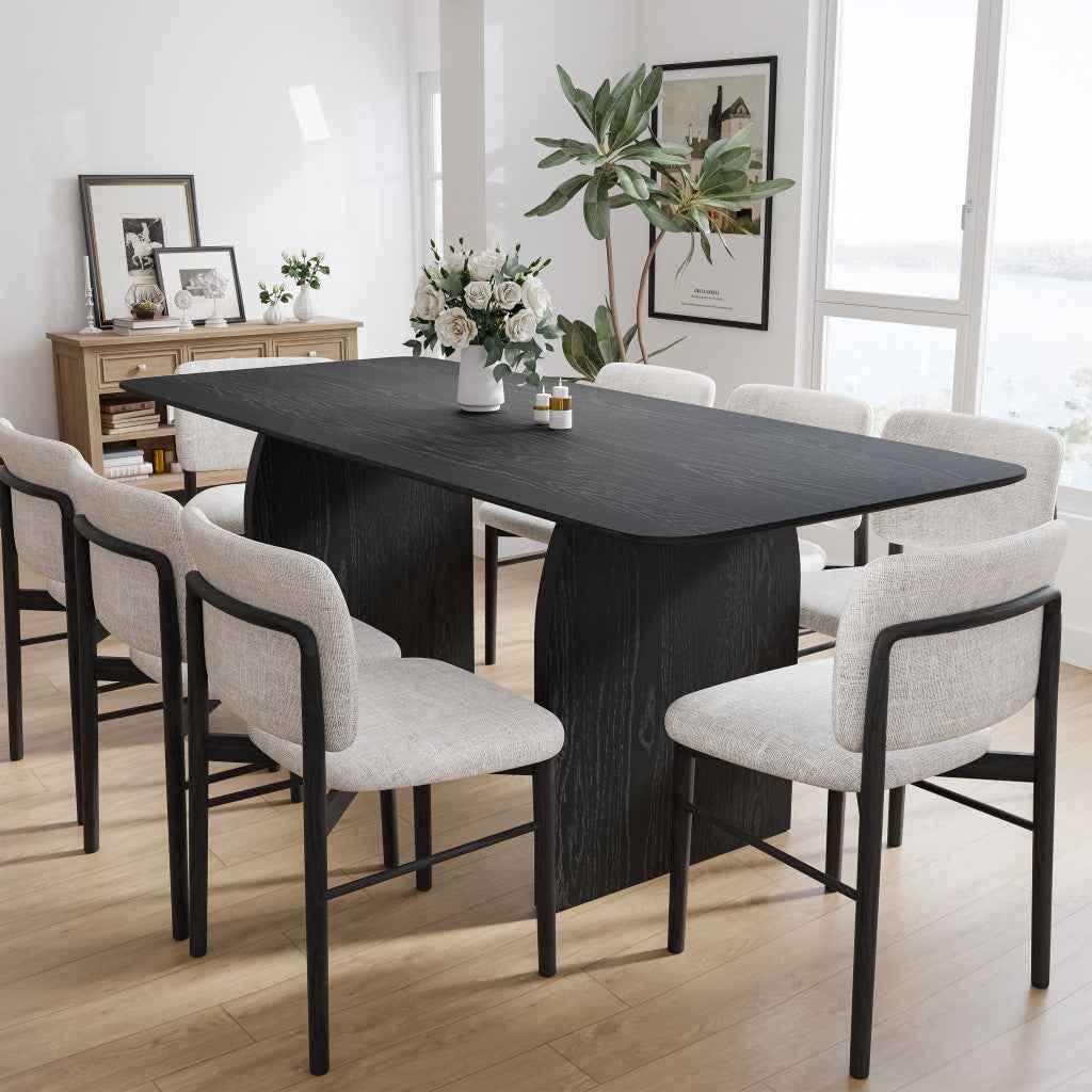 33" Black Solid Wood Rectangular Bar Table