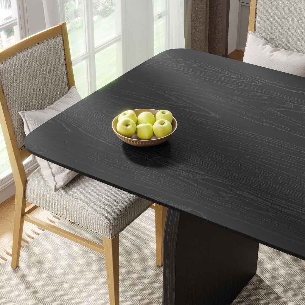 33" Black Solid Wood Rectangular Bar Table