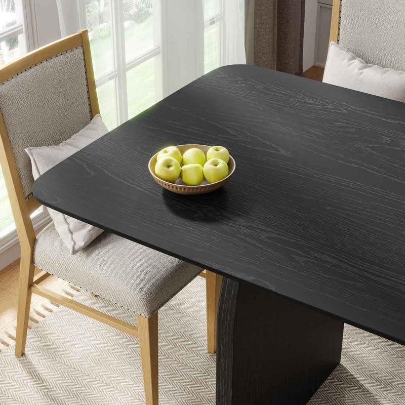 33" Black Solid Wood Rectangular Bar Table