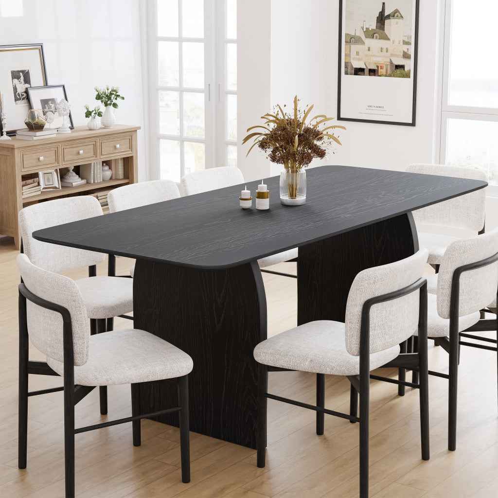 33" Black Solid Wood Rectangular Bar Table