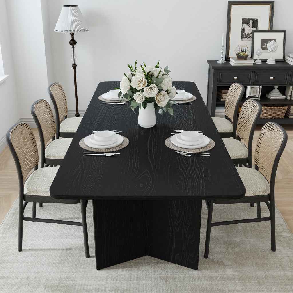 33" Black Solid Wood Rectangular Bar Table