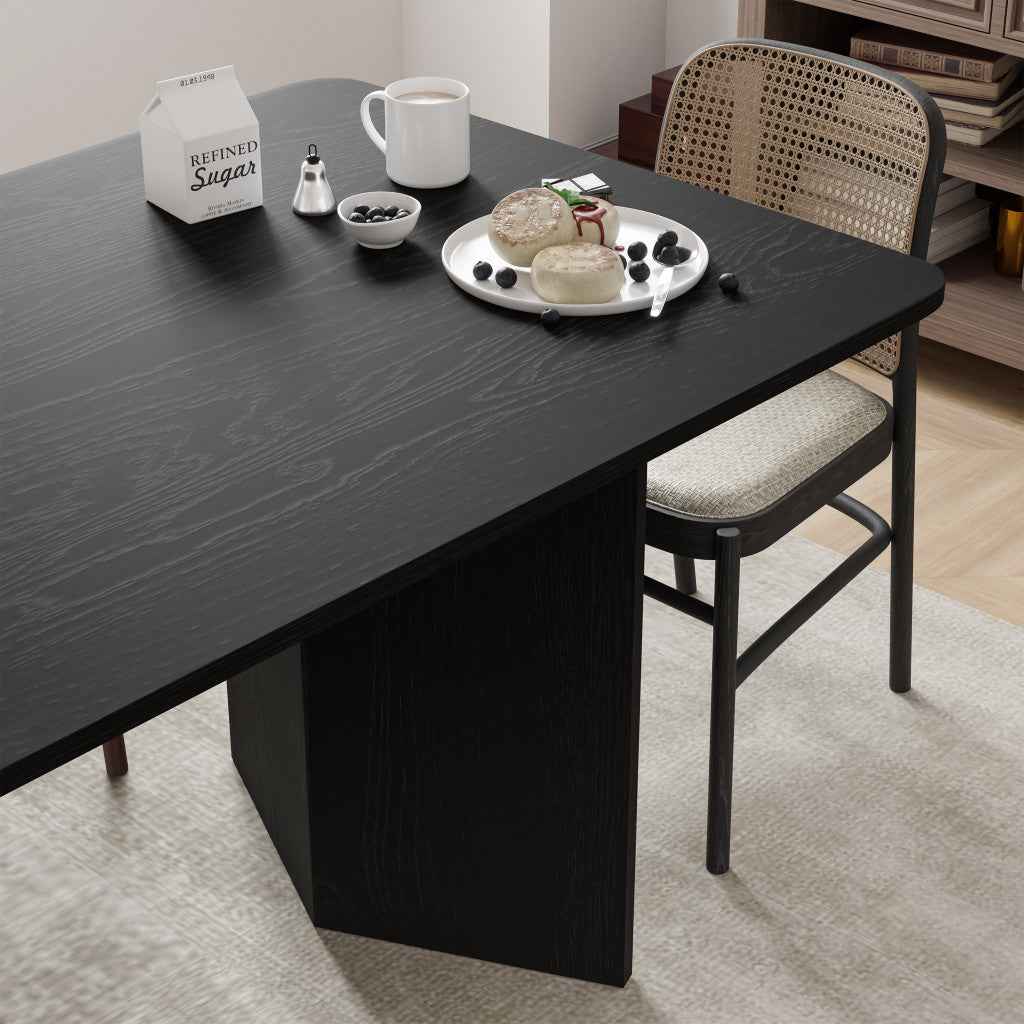 33" Black Solid Wood Rectangular Bar Table