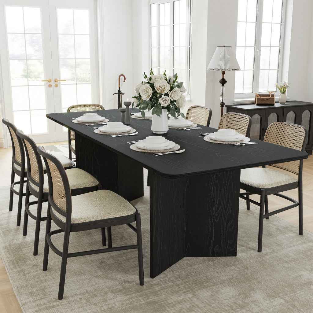 33" Black Solid Wood Rectangular Bar Table