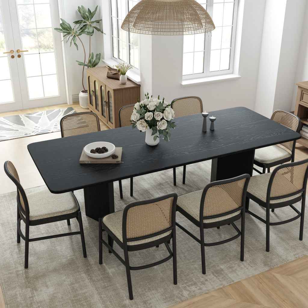 33" Black Solid Wood Rectangular Bar Table