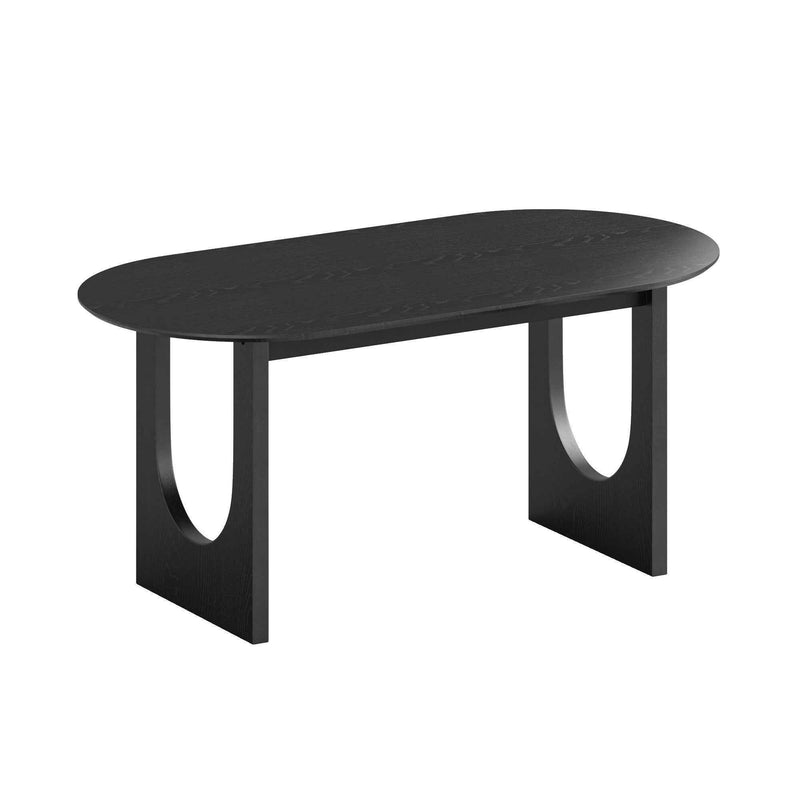 33" Black Solid Wood Oval Bar Table