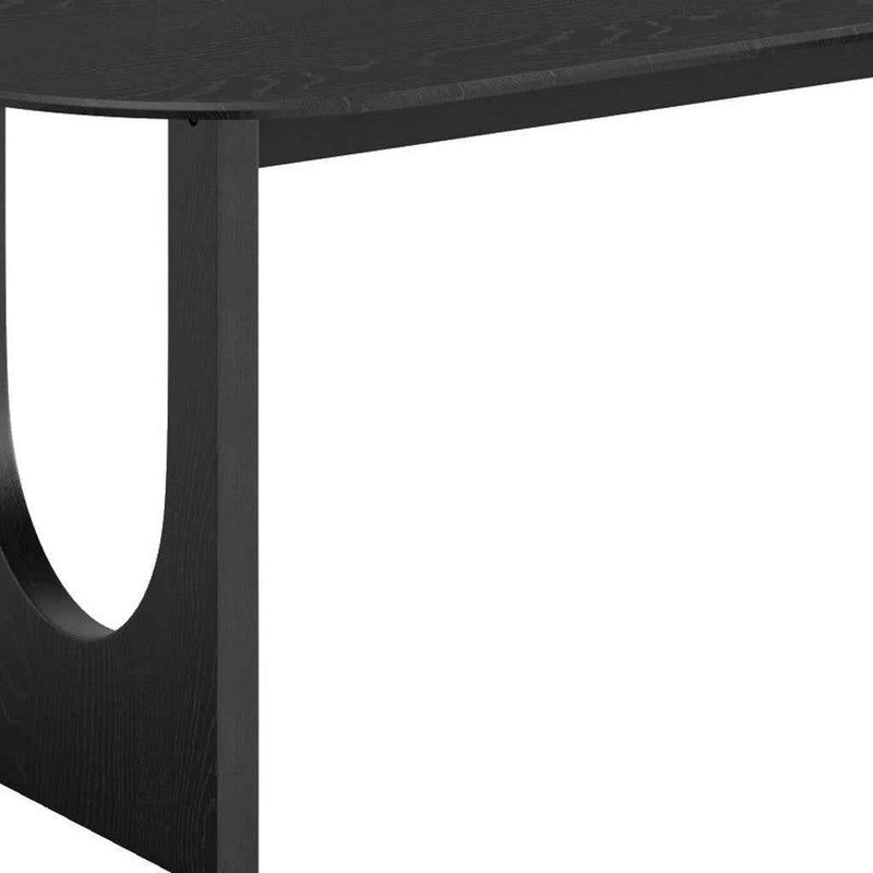 33" Black Solid Wood Oval Bar Table