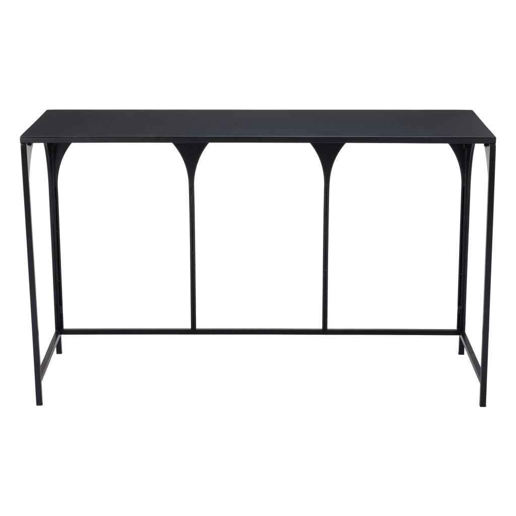50" Black Steel Frame Console Table