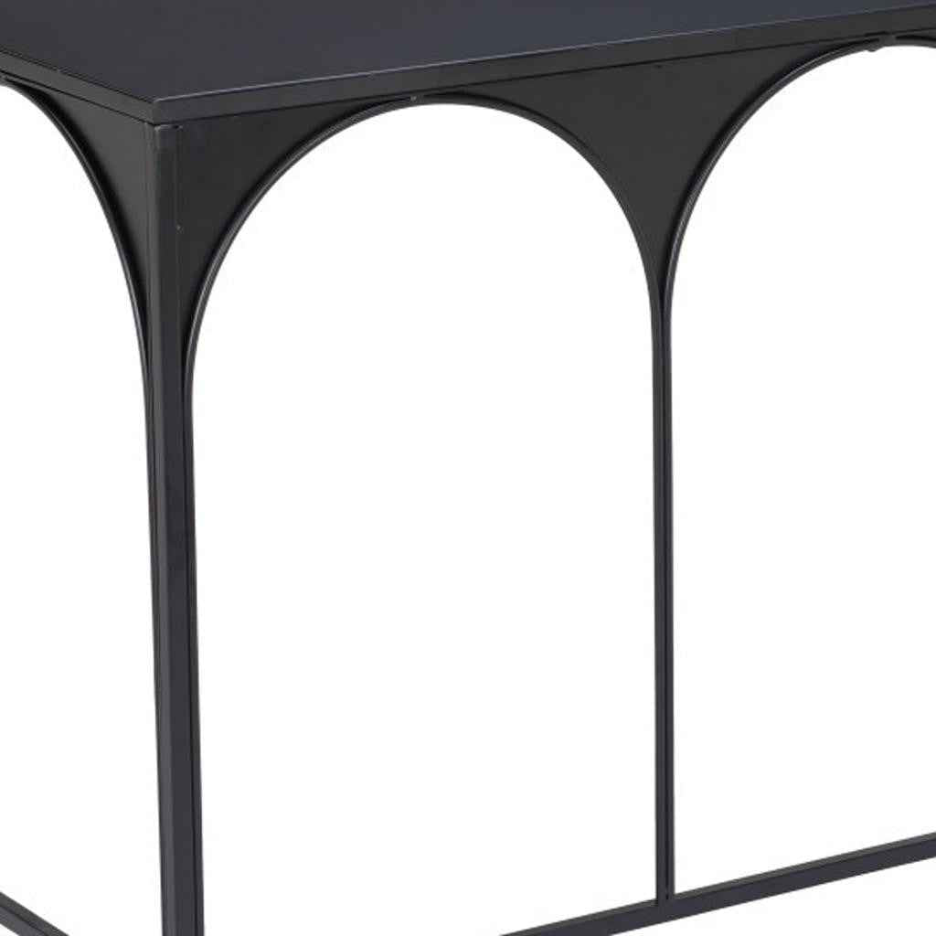 50" Black Steel Frame Console Table