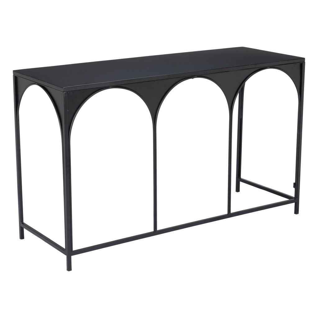 50" Black Steel Frame Console Table