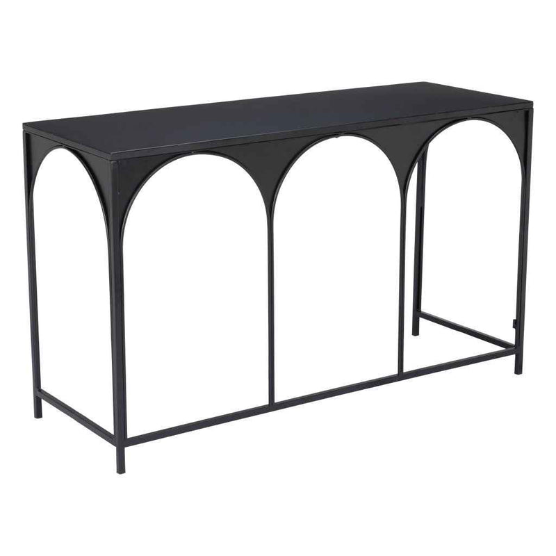 50" Black Steel Frame Console Table