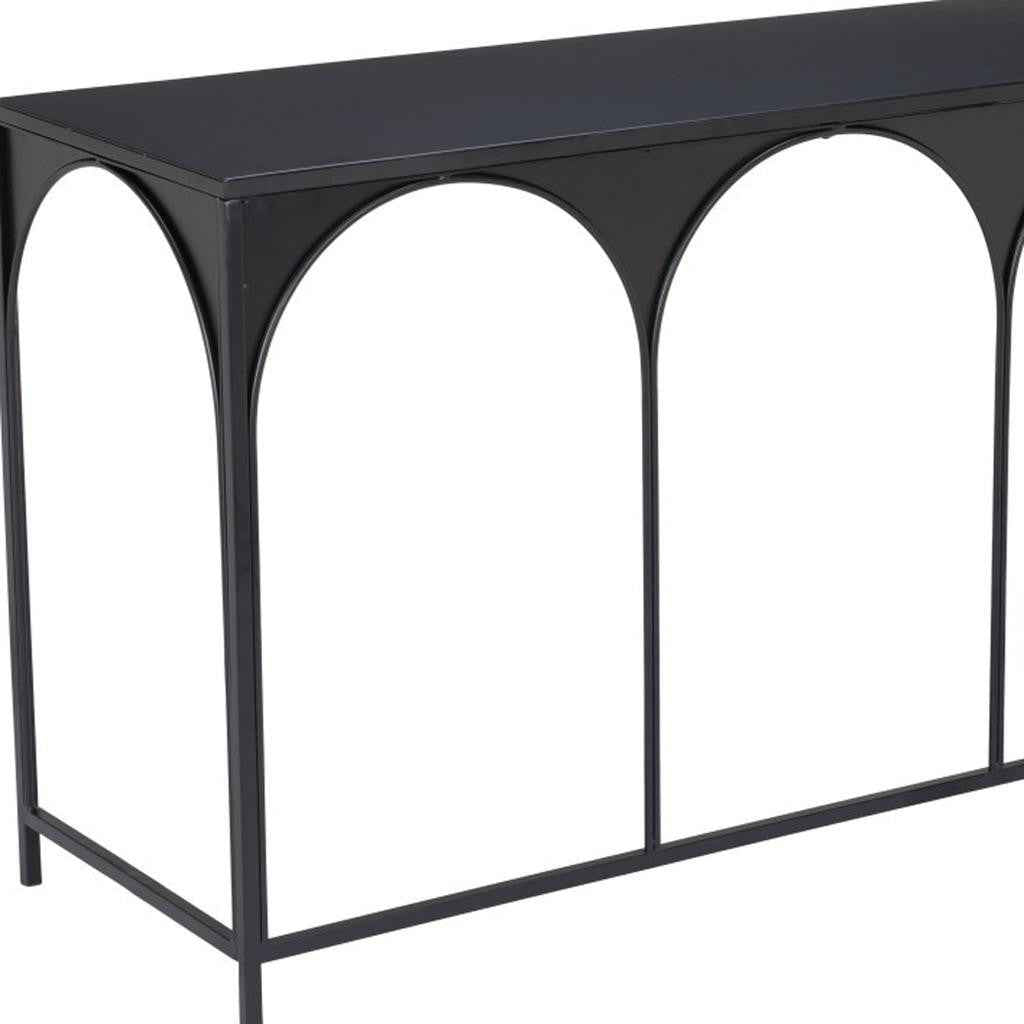 50" Black Steel Frame Console Table