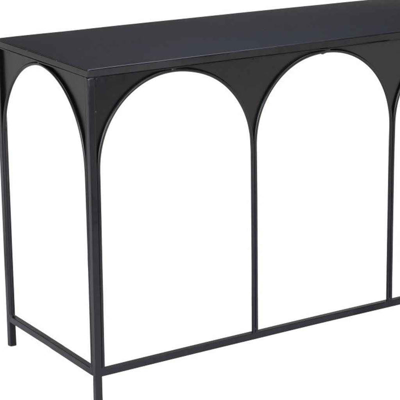 50" Black Steel Frame Console Table