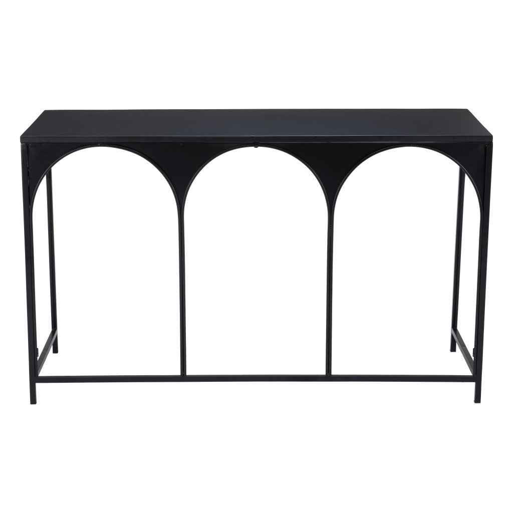50" Black Steel Frame Console Table