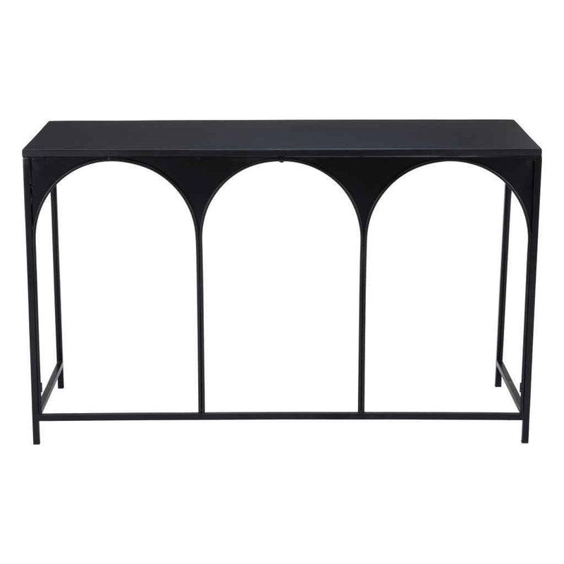 50" Black Steel Frame Console Table