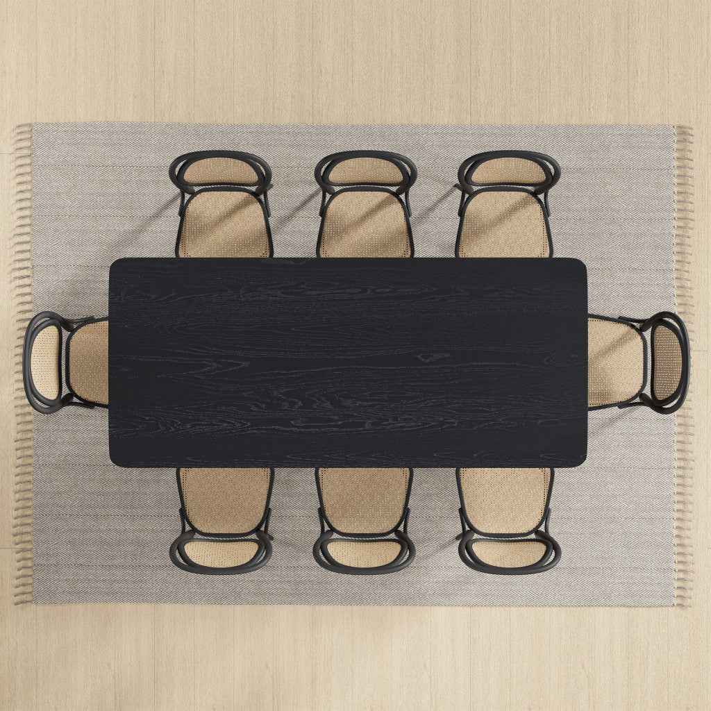 33" Black Solid Wood Rectangular Bar Table