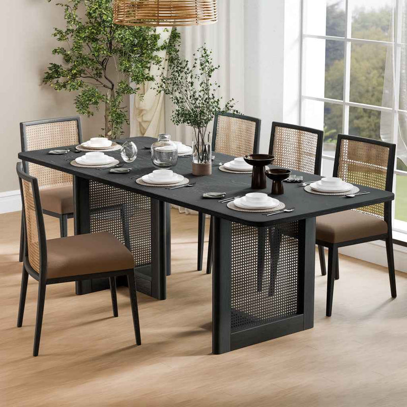 33" Black Solid Wood Rectangular Bar Table