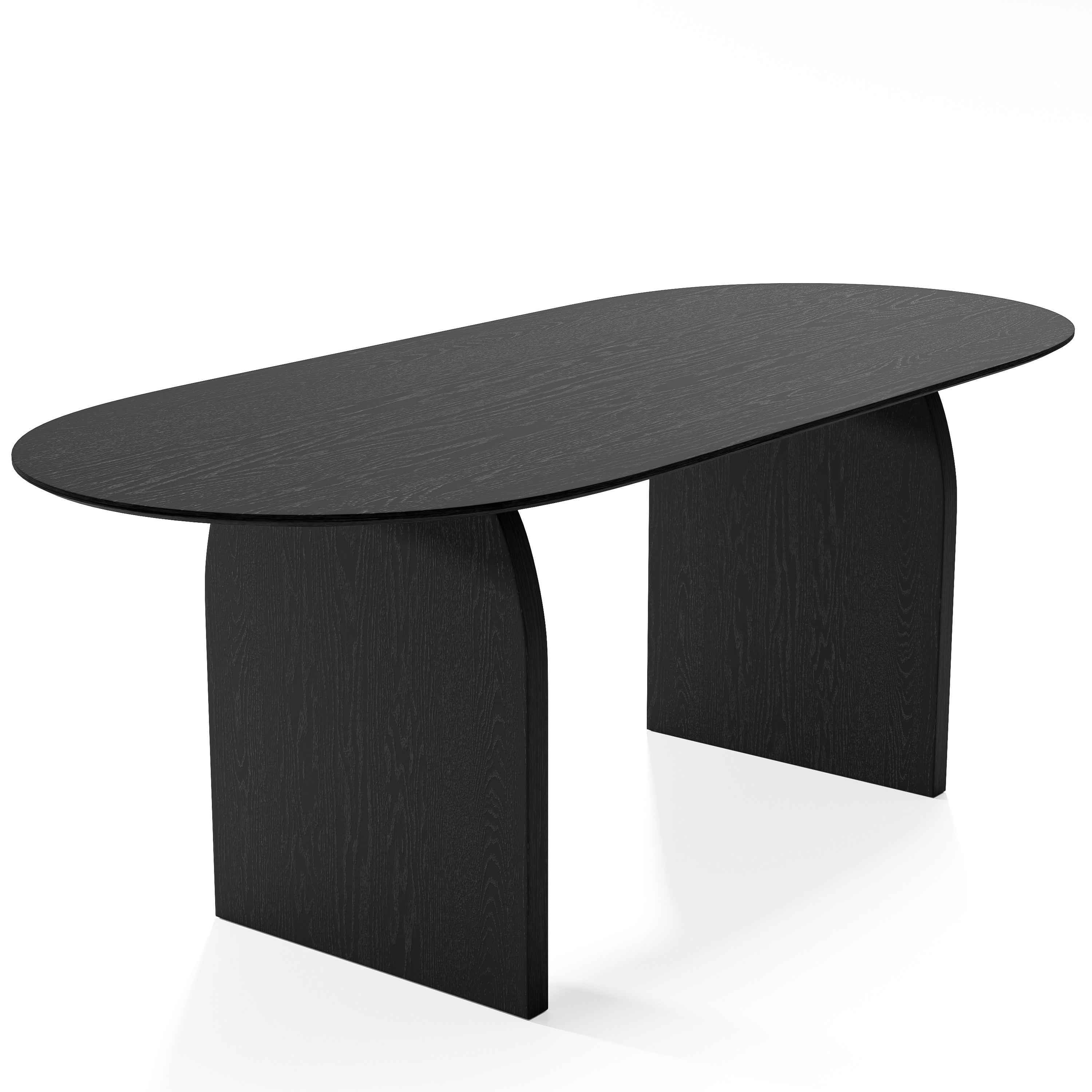 33" Black Solid Wood Oval Bar Table