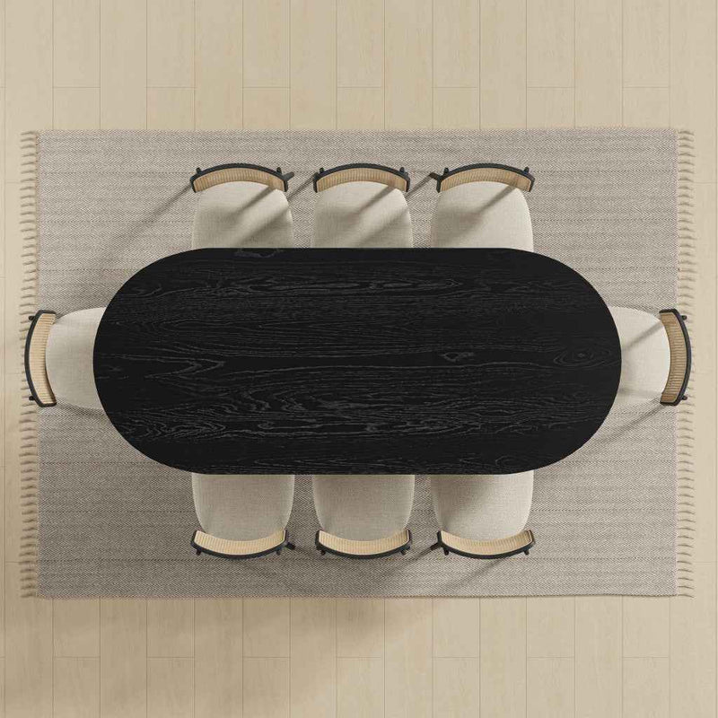 33" Black Solid Wood Oval Bar Table