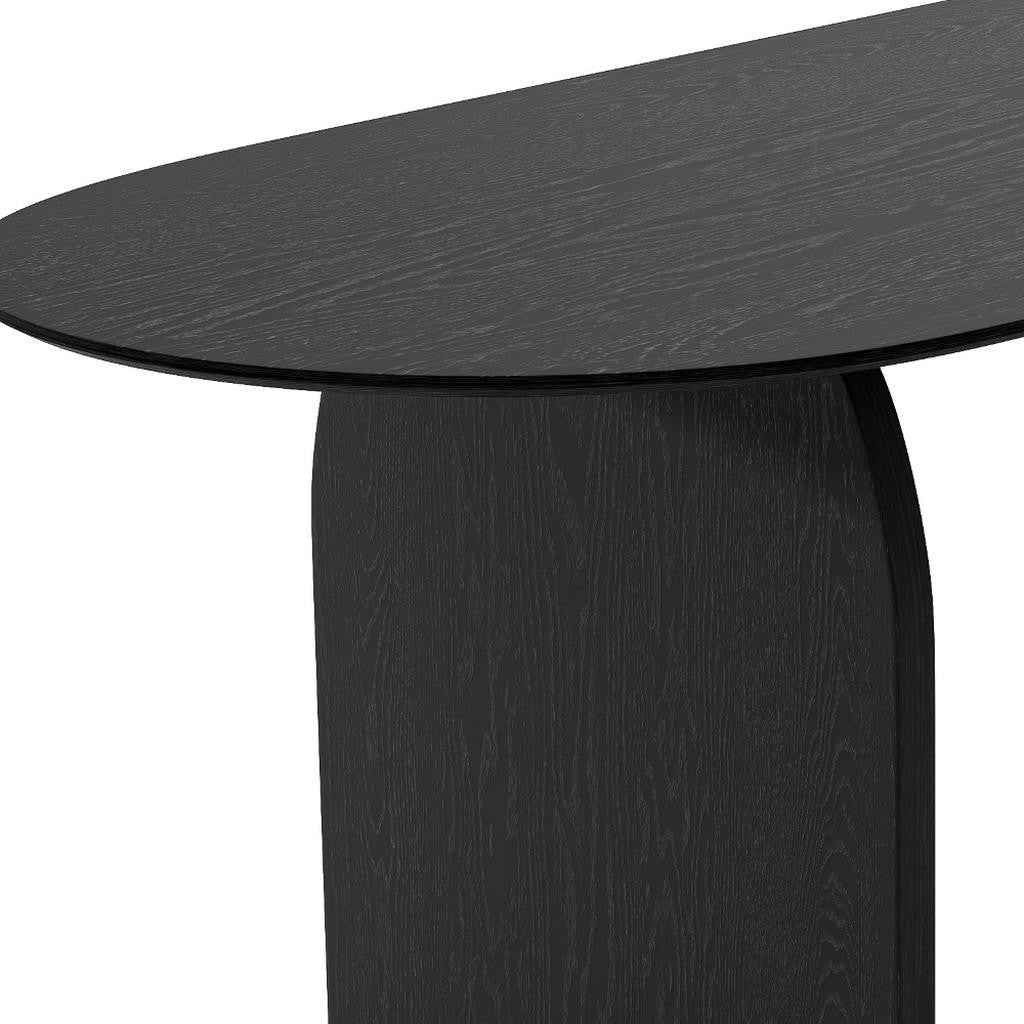 33" Black Solid Wood Oval Bar Table