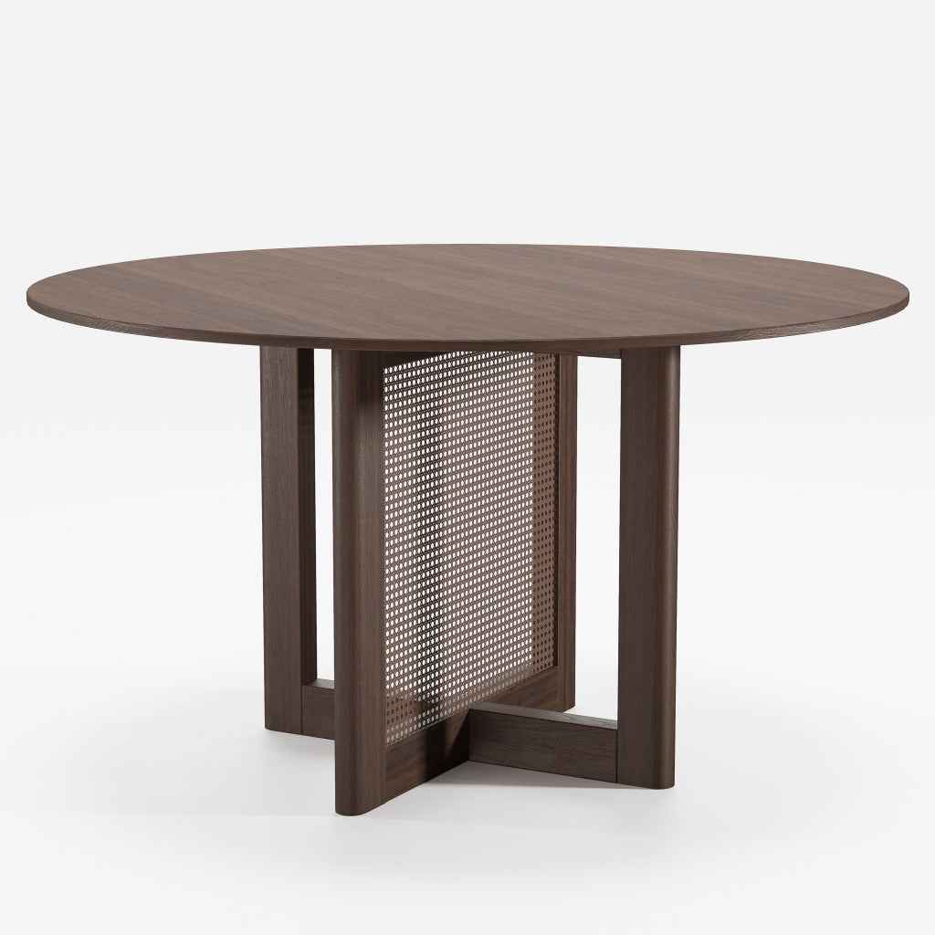 52" Brown Solid Wood Rounded Bar Table