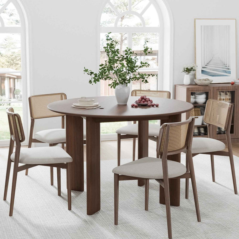 45" Brown Solid Wood Rounded Bar Table