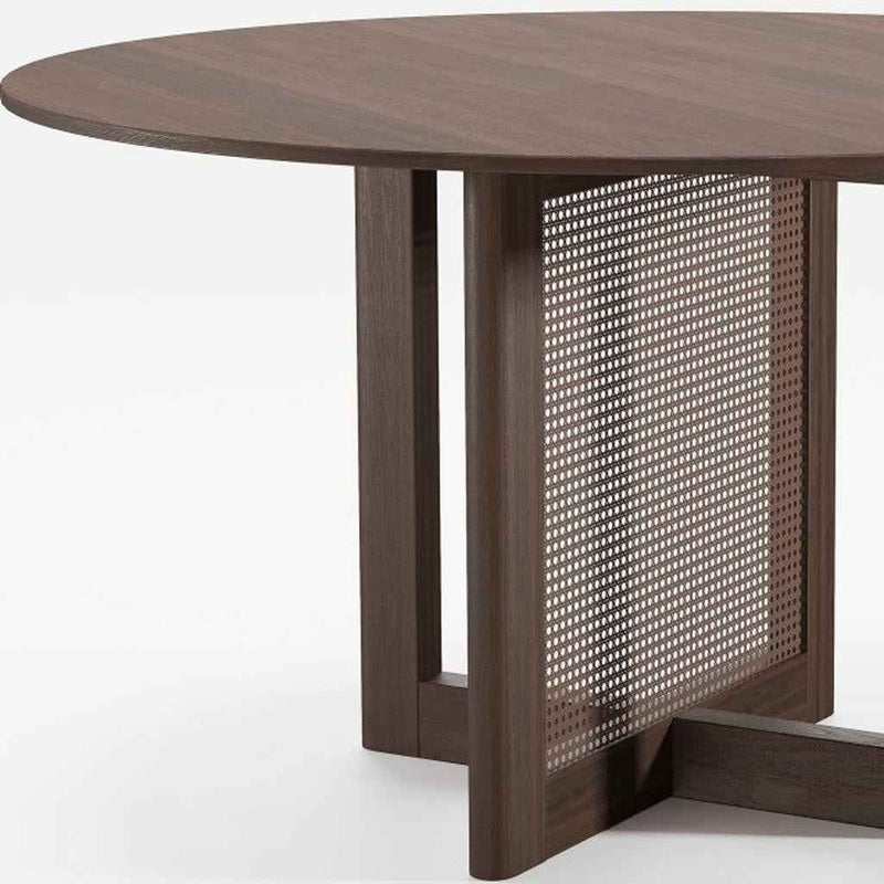 52" Brown Solid Wood Rounded Bar Table