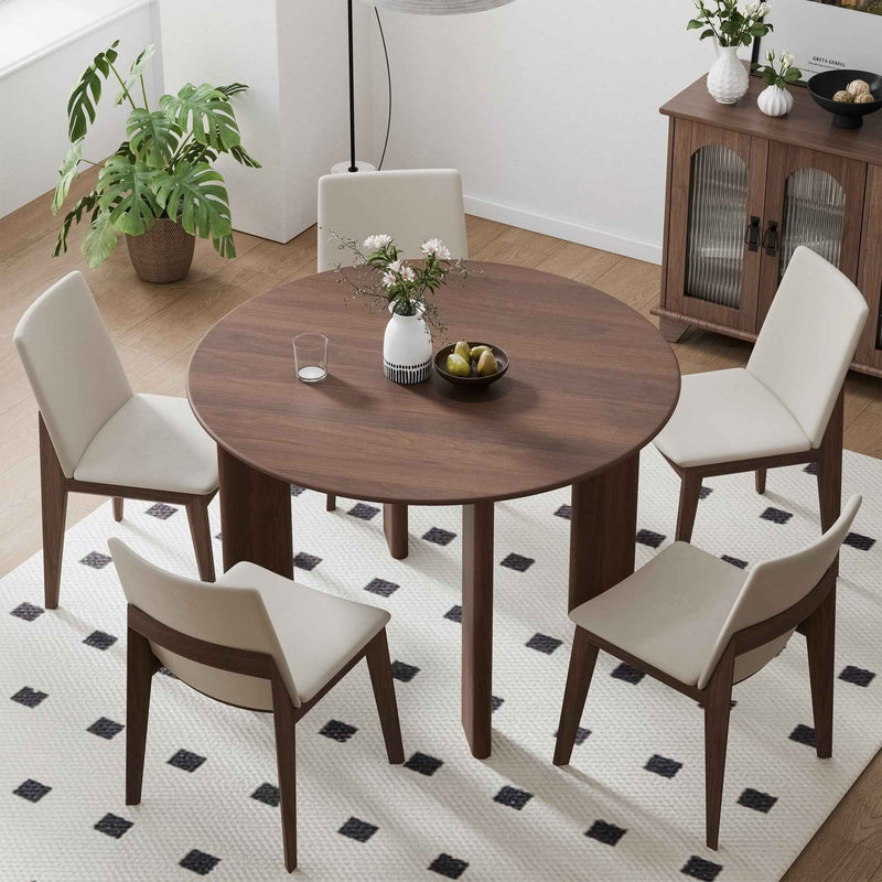 45" Brown Solid Wood Rounded Bar Table