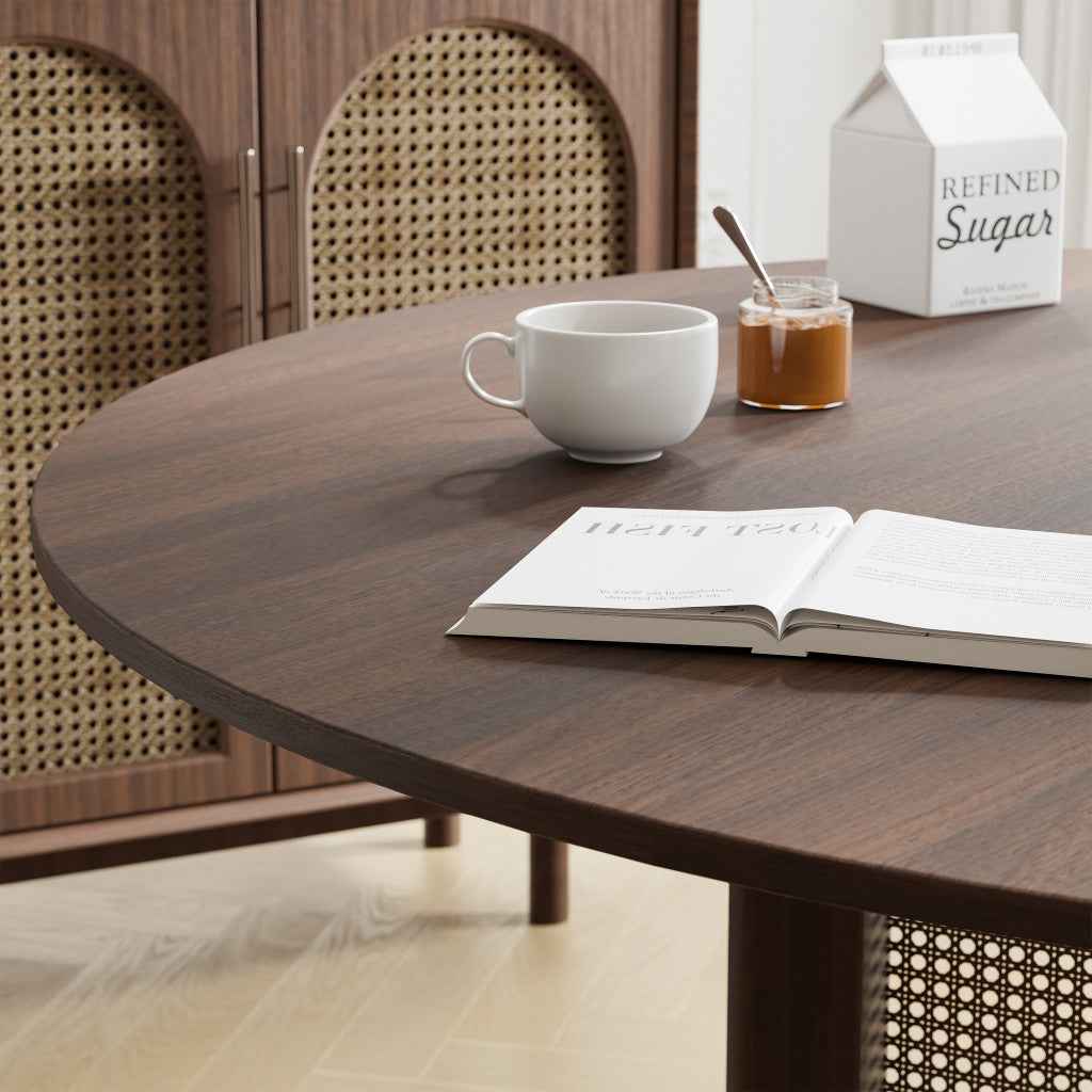 52" Brown Solid Wood Rounded Bar Table