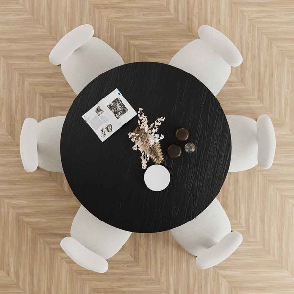 52" Black Solid Wood Rounded Bar Table