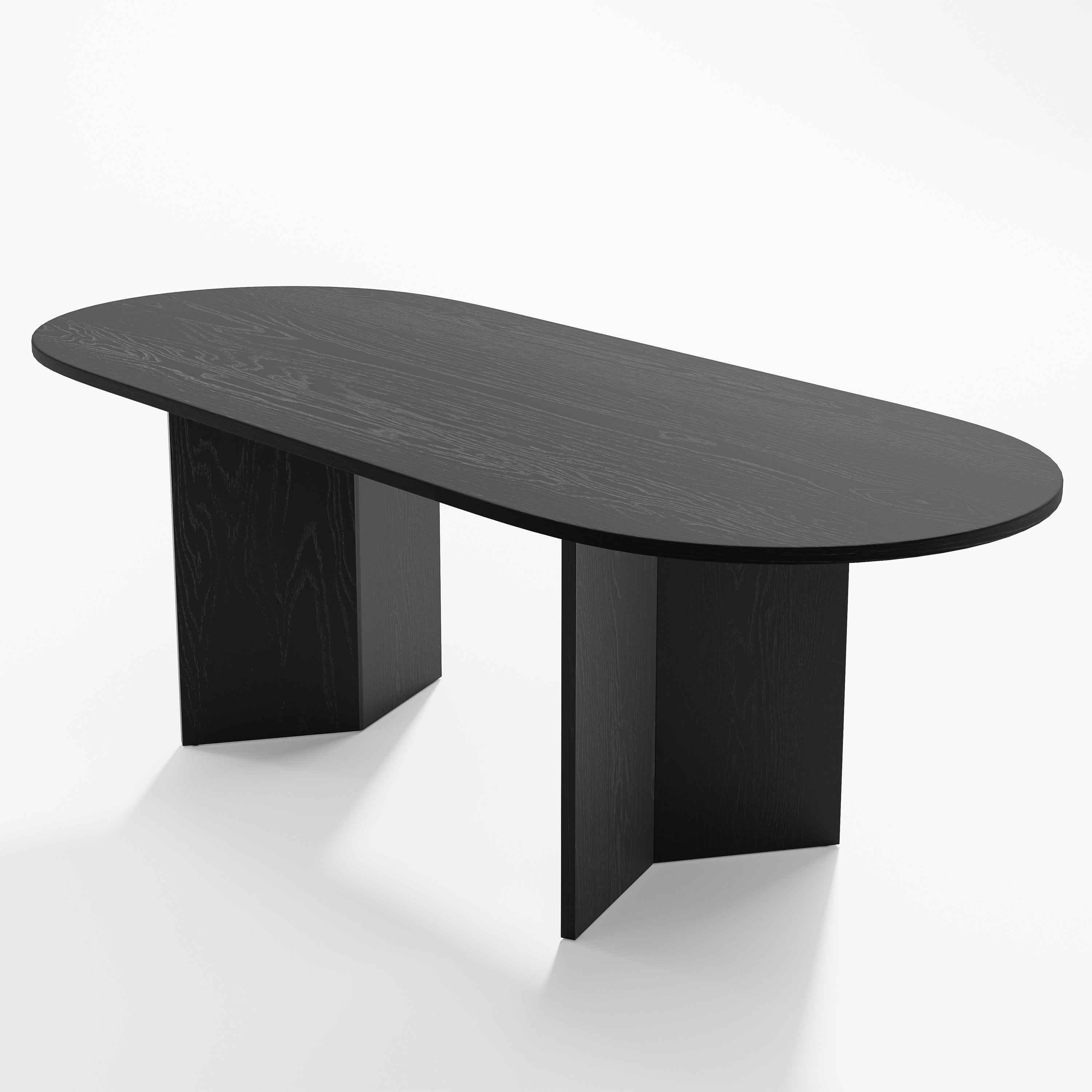 33" Black Solid Wood Oval Bar Table