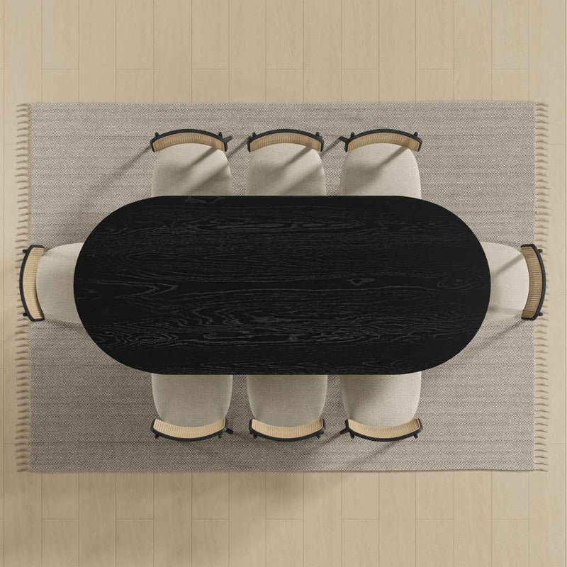 33" Black Solid Wood Oval Bar Table