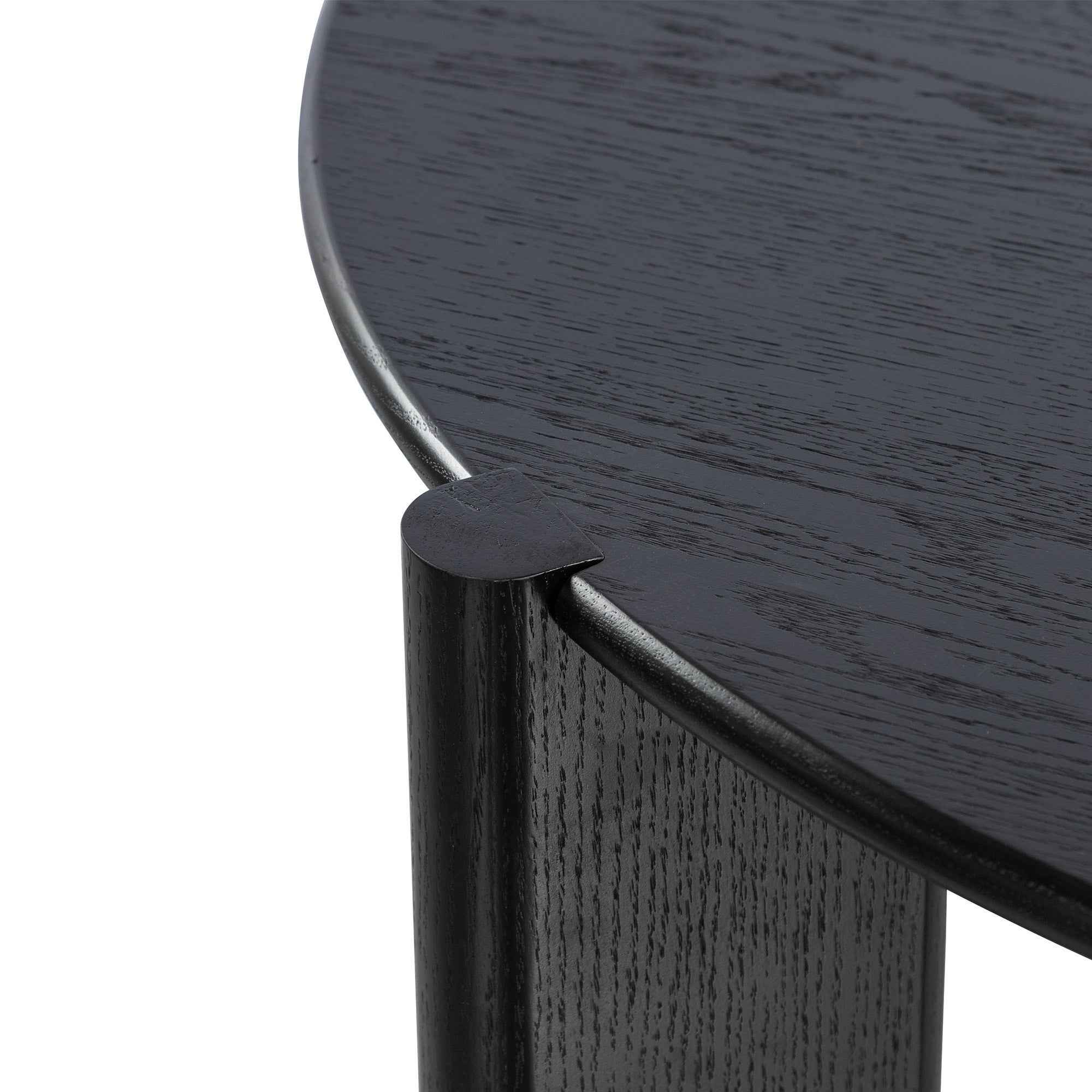 42" Black Solid Wood Rounded Bar Table