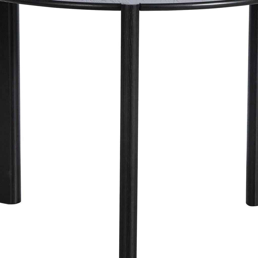 42" Black Solid Wood Rounded Bar Table