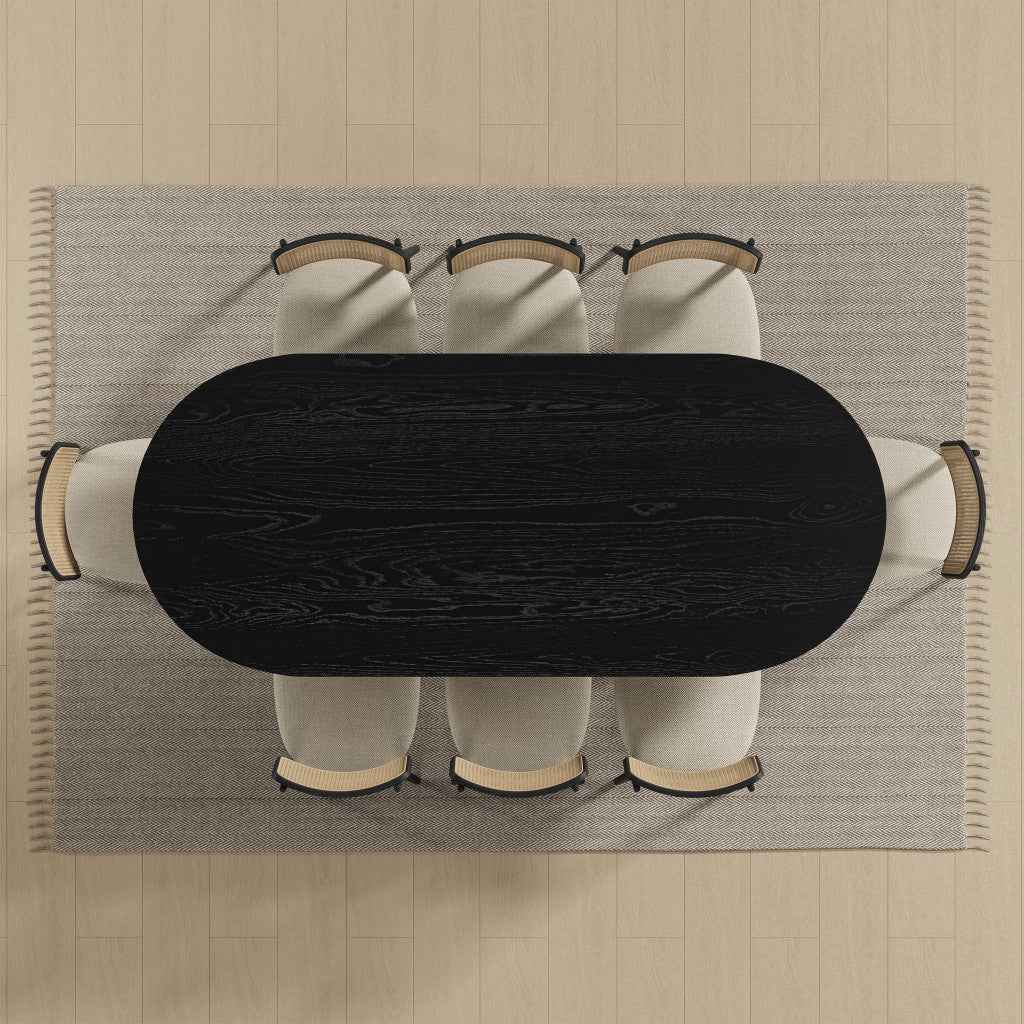 33" Black Solid Wood Oval Bar Table