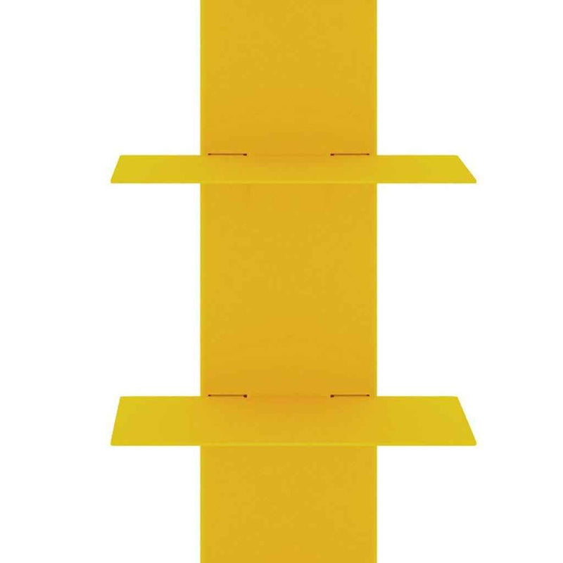 38" Yellow Metal Six Shelf Modern Tower Bookcase