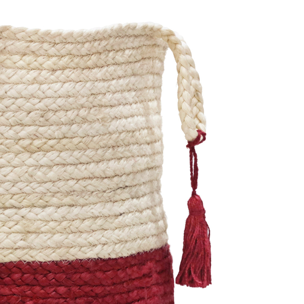 19" Ivory Nesting Jute Basket - Office Supplies