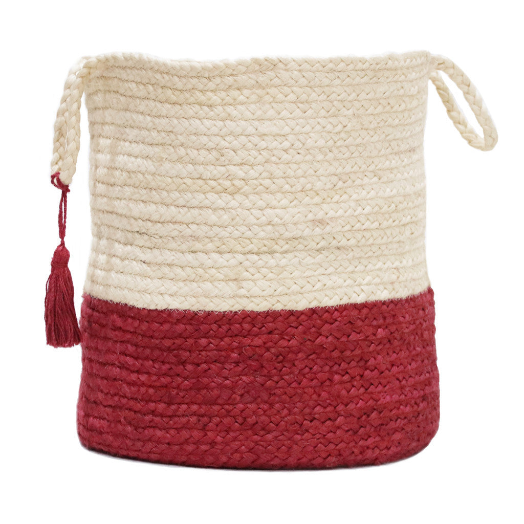 19" Ivory Nesting Jute Basket - Office Supplies
