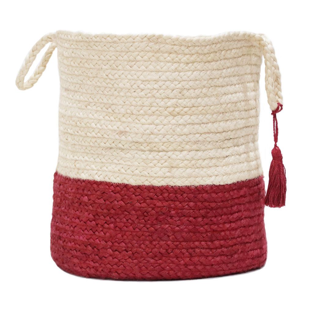 19" Ivory Nesting Jute Basket - Office Supplies