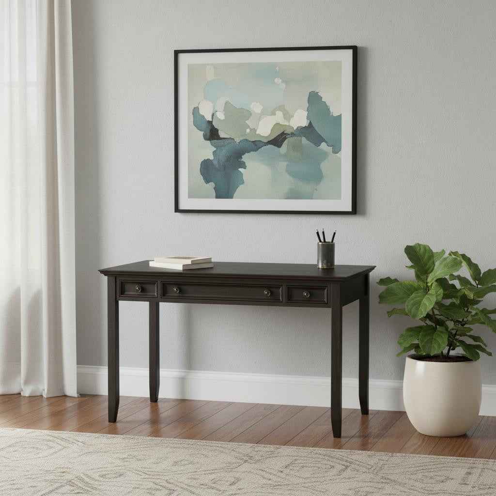 54" Brown Solid Wood Computer Desk