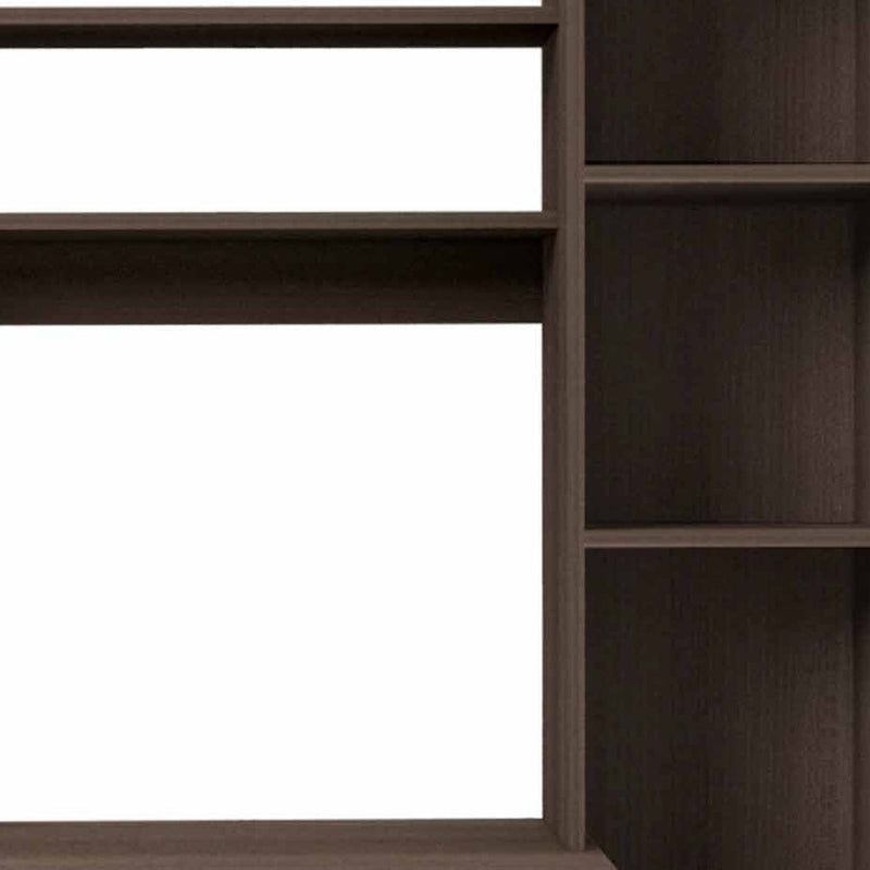 39" Charcoal Wood Pedestal Computer Desk With Hutch - Office