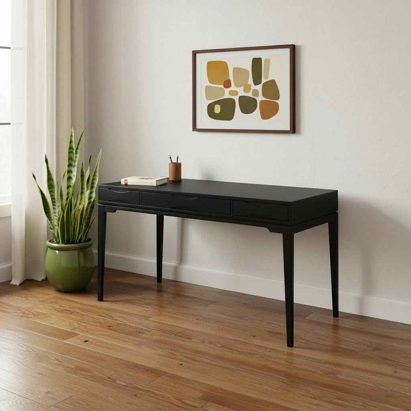 60" Black Wood Computer Desk