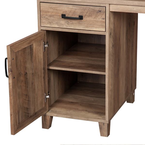 47" Oak Wood Wall Mounted Trestle Writing Desk Default Title