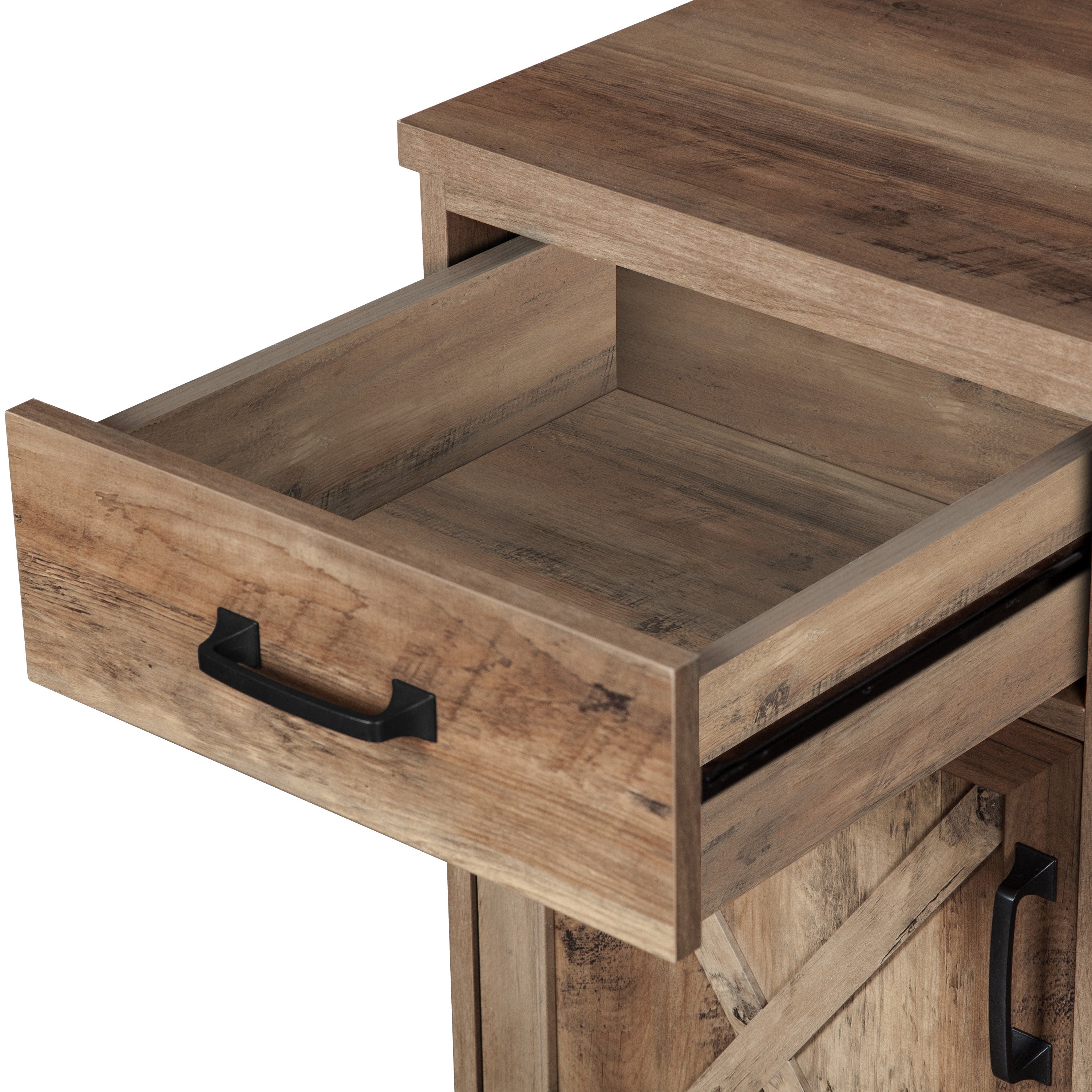 47" Oak Wood Wall Mounted Trestle Writing Desk