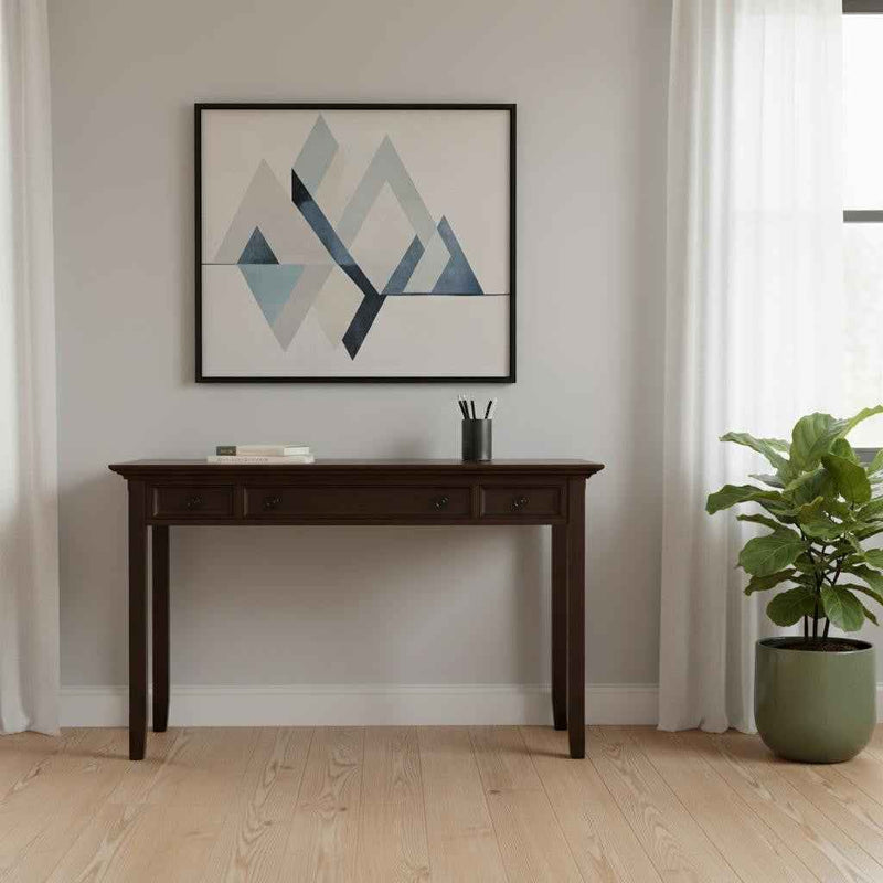 54" Brown Solid Wood Computer Desk