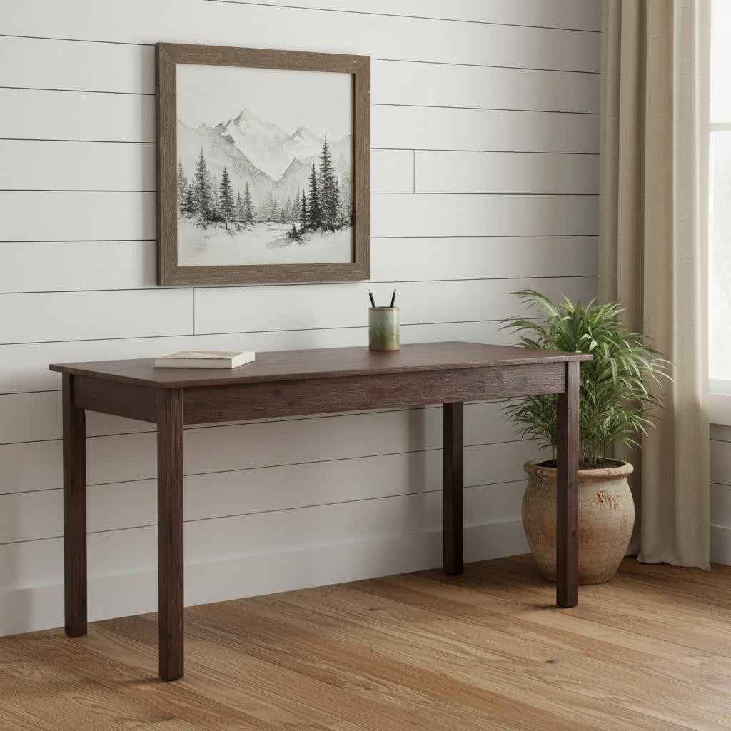 60" Brown Wood Computer Desk