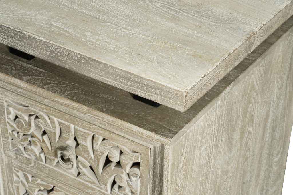 68" Gray Solid Wood Writing Desk With Three Drawers